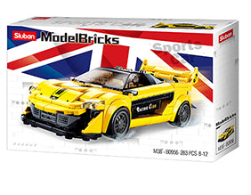 Sluban English Super Car Yellow M38-B0956 - 283 Pieces Building Set