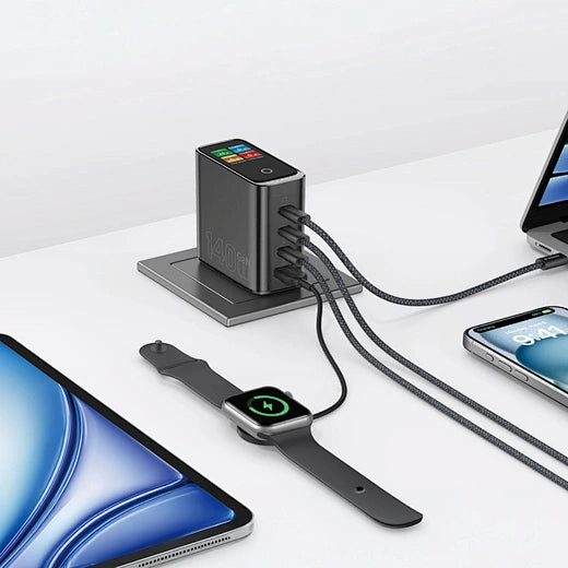 شاحن WiWU 140W GaN بعرض ذكي 3C1A سريع وآمن