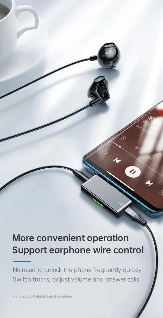 Mcdodo 60W Audio Adapter Type C to DC3.5 & Type C - Black