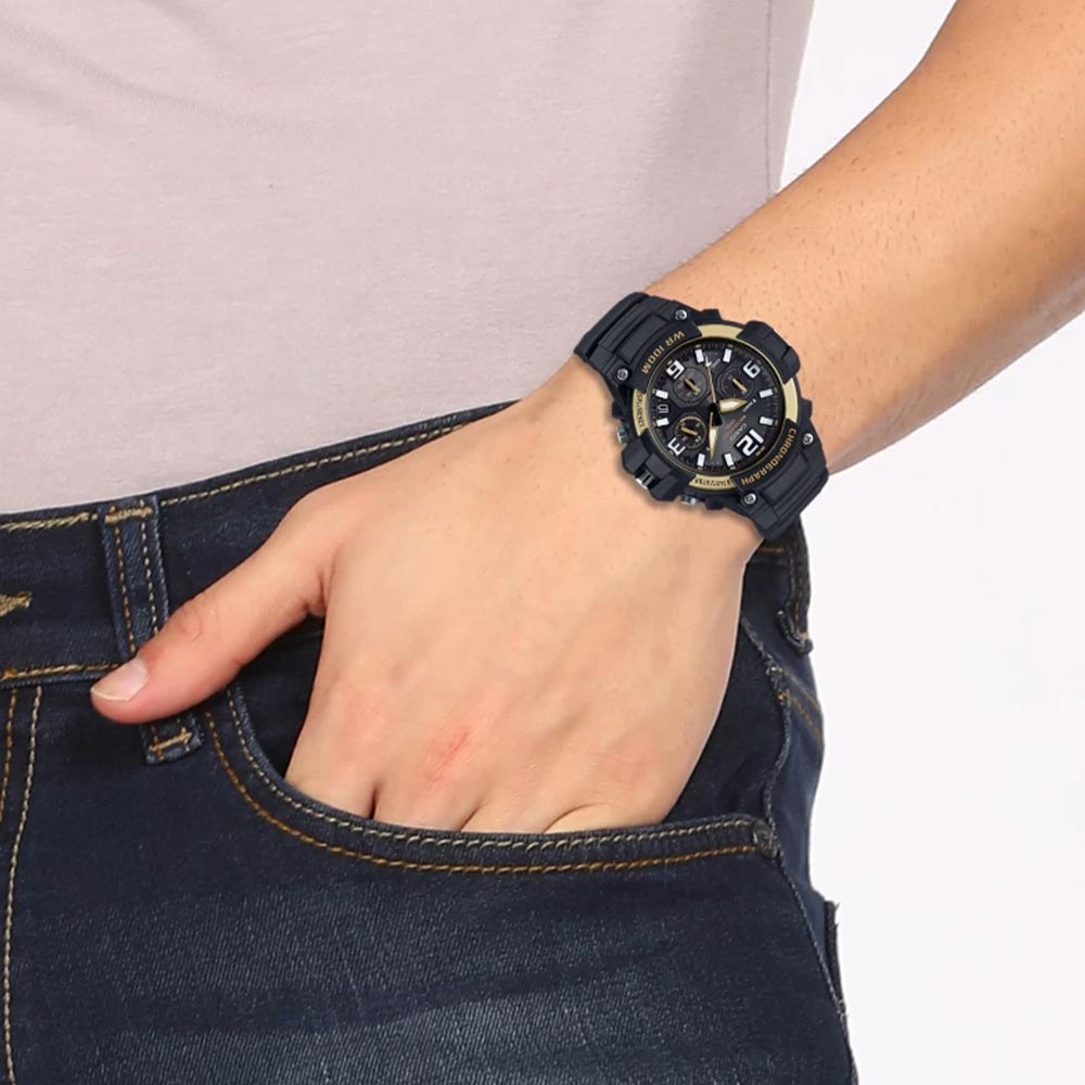 Casio Youth Analog Black Dial Watch -MCW-100H-9A2VDF , Men