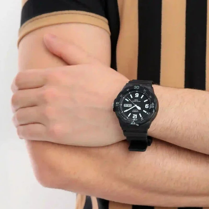 Casio MRW-200H-1B2 Black Resin Case - Black Resin Band