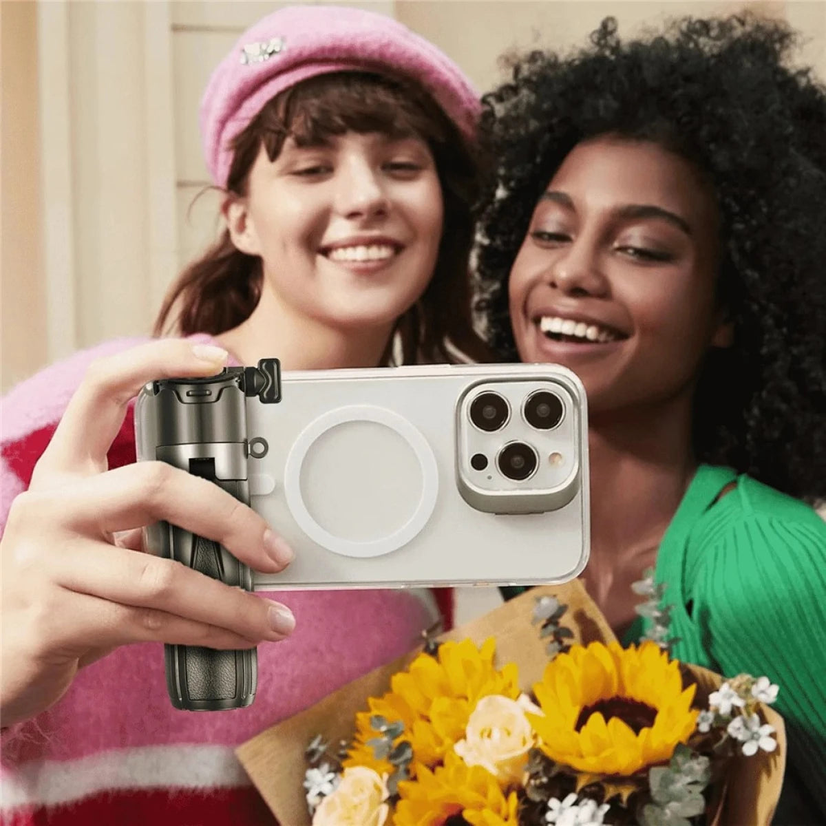 حامل ثلاثي صغير للصور الشخصية من جيماري مزود بجهاز تحكم عن بُعد بتقنية البلوتوث