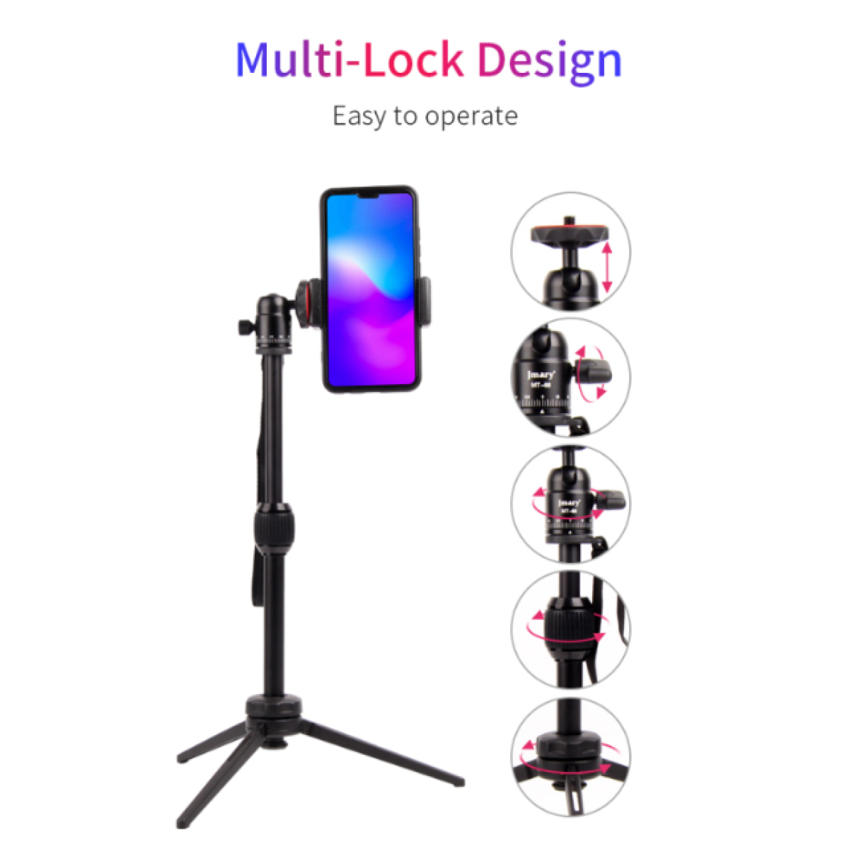 حامل ثلاثي ألومنيوم خفيف 360 درجة من جيماري