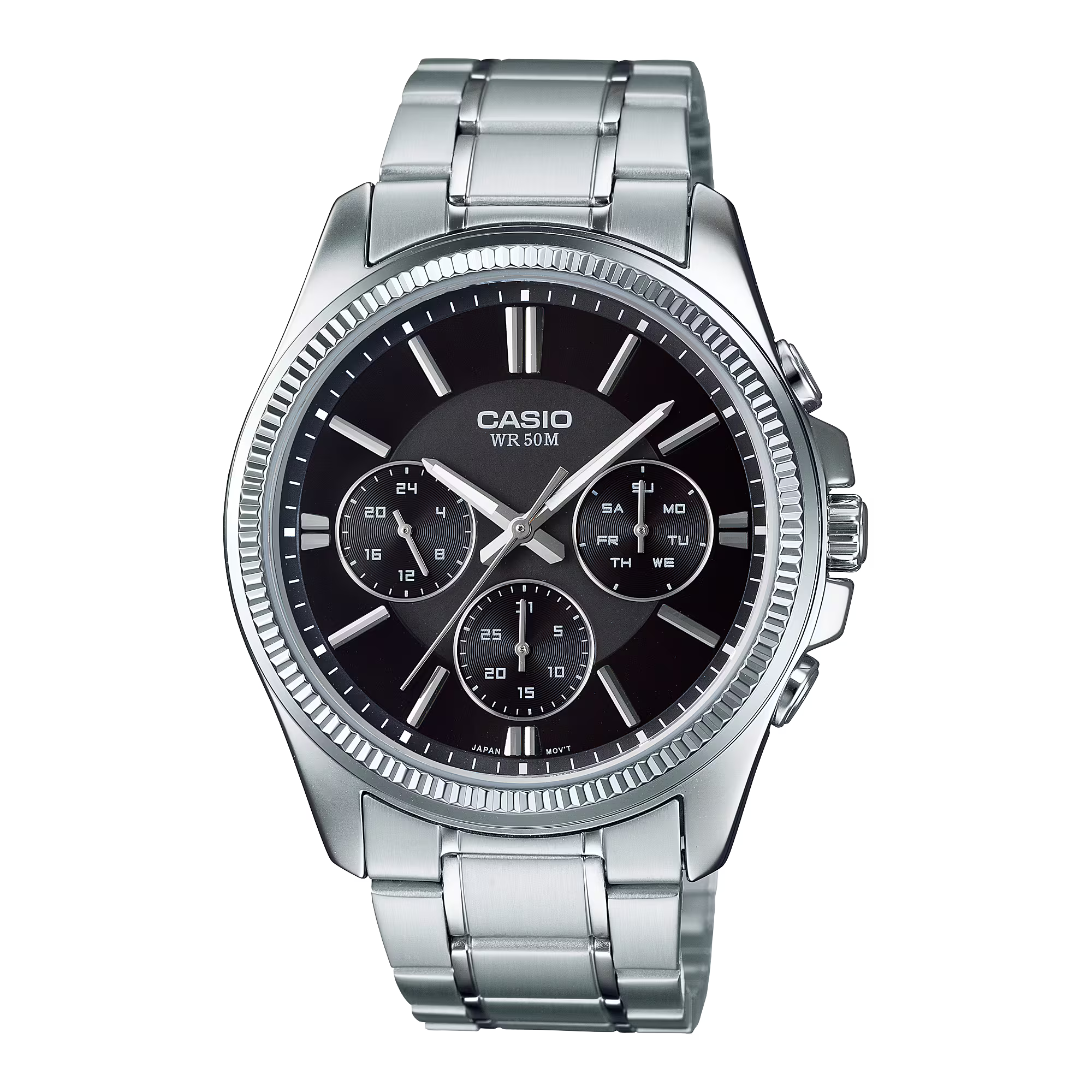 Casio Classic Multifunction Silver St.Steel Black Dial for Men