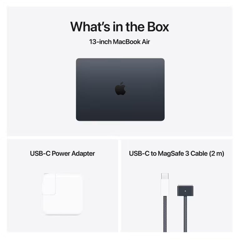 Apple MacBook Air 13″ (Early 2025) – M4 Chip, 16GB RAM, 256GB SSD, 13.6″ Liquid Retina, 18H Battery | Midnight