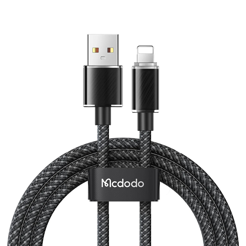 Mcdodo 1.2M Lightning Data Cable Dichromatic Series - Black
