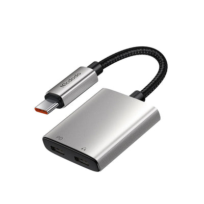 Mcdodo 2 in 1 USB C to Dual USB C Audio Adapter Charge & Listen - Black