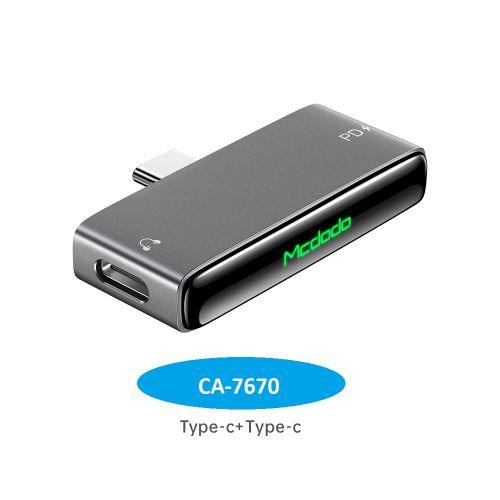 Mcdodo 60W Type C to Dual Type C Audio Adapter High Quality - Black