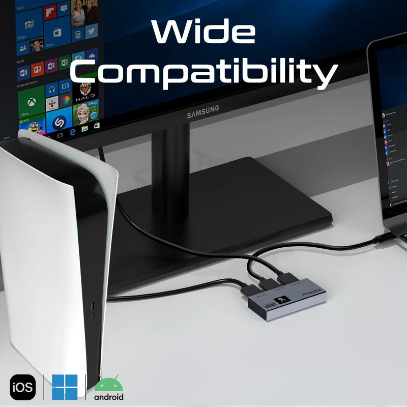 Promate MediaSwitch-2T Ultra-HD 8K@60Hz HDMI® Switch with Smart Touch Control