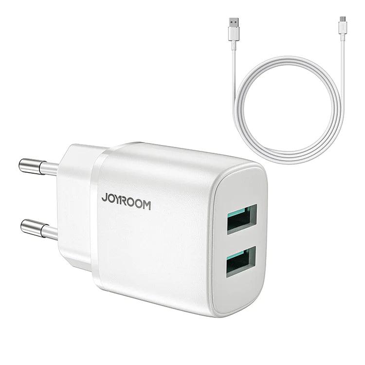 Joyroom L-2A123 2.4A Dual ports mini fast charger EU with cable