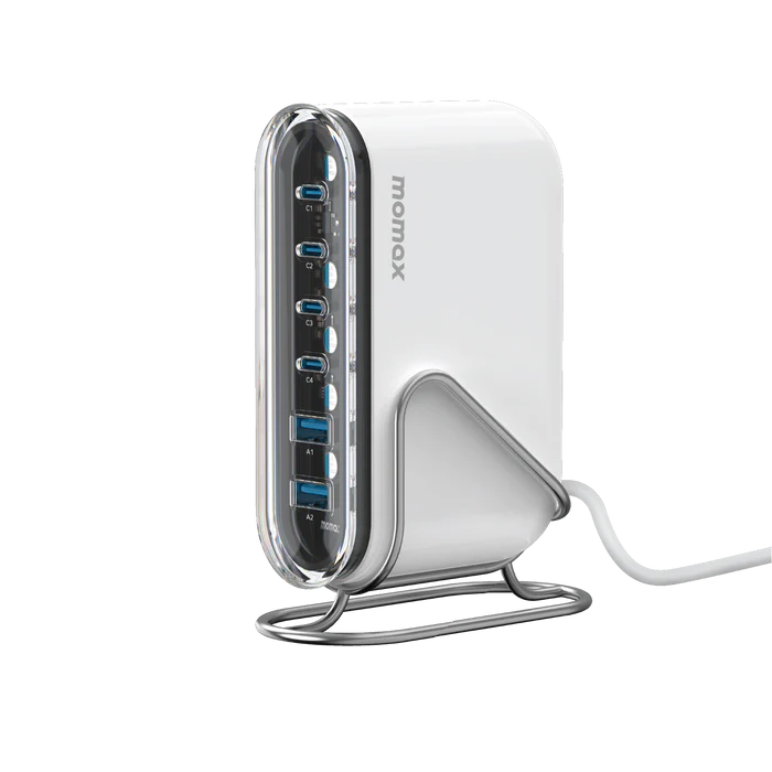 Momax 1 Charge Flow & 6 Port GaN Charger 120W - White