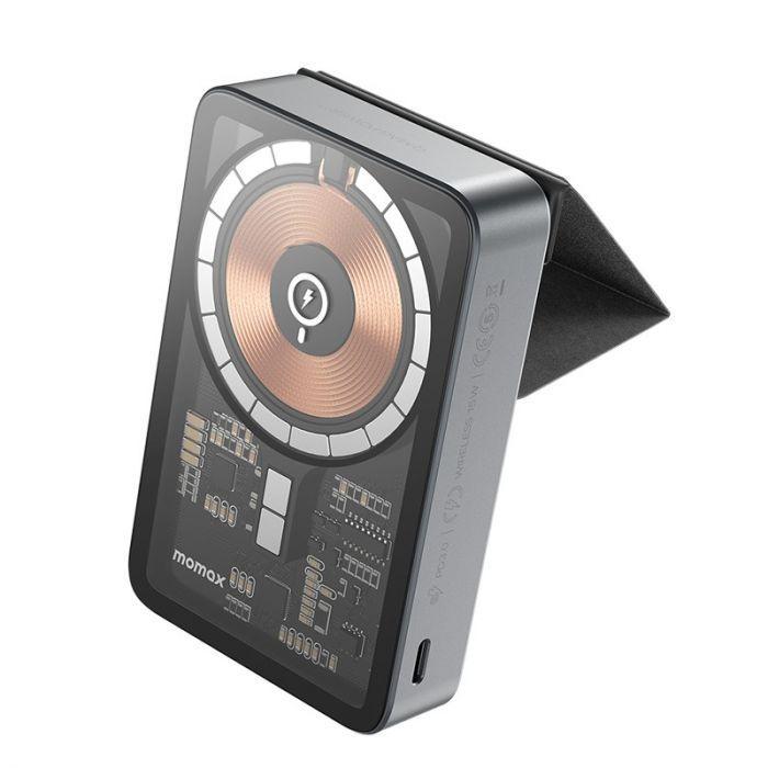 Momax Q.Mag Power 11 Magnetic 10000mAh Power Bank with Stand - Space Gray