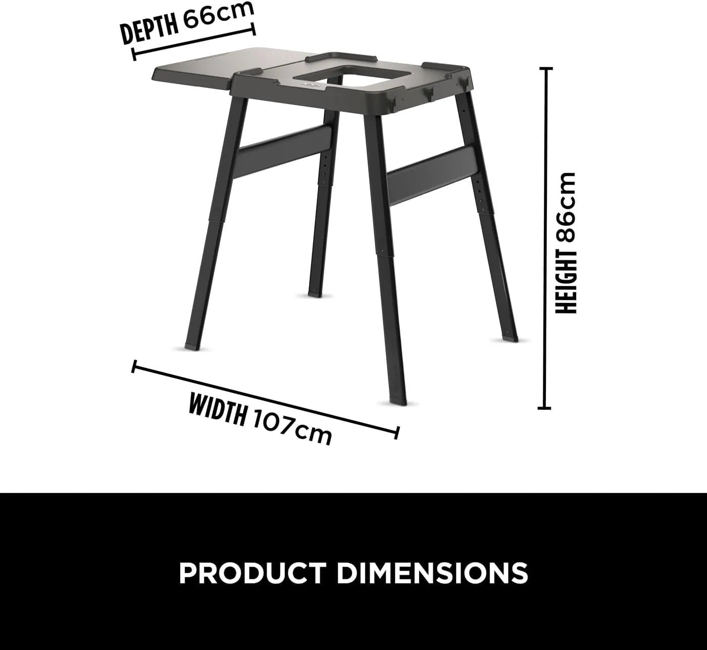 Ninja Woodfire Adjustable Stand & Side Table | 4718J800EUUK | Compatible with OO101, OG701, OG751, OG850, OG901
