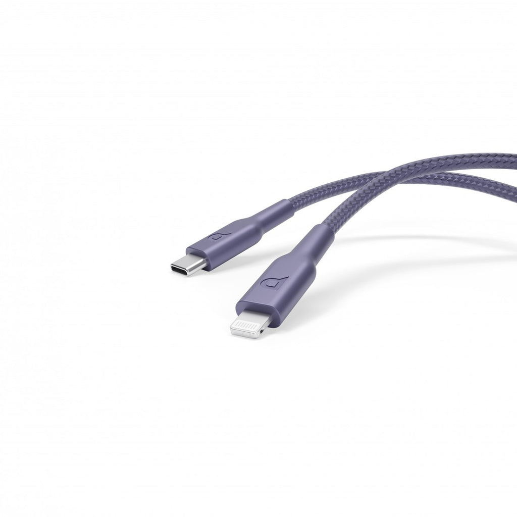 كابل Powerology مضفر PD 60W Type-C إلى Lightning بطول 1.2م