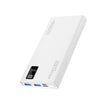 PROMATE Bolt 10Pro 10000mAh Smart Power Bank with USB C & Dual USB - White