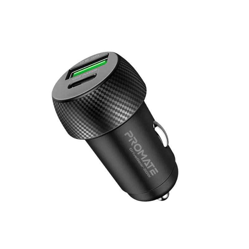 PROMATE DriveGear 20W Car Charger Fast & Safe Charging - Black
