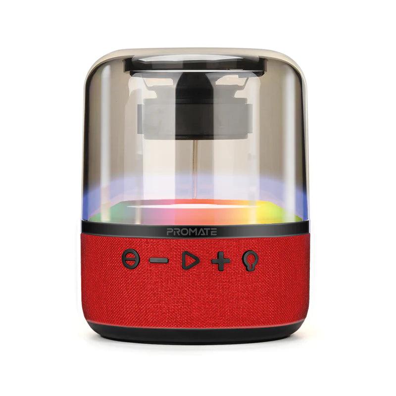 PROMATE Glitz L LumiSound® Speaker with 360° Surround Sound - Red