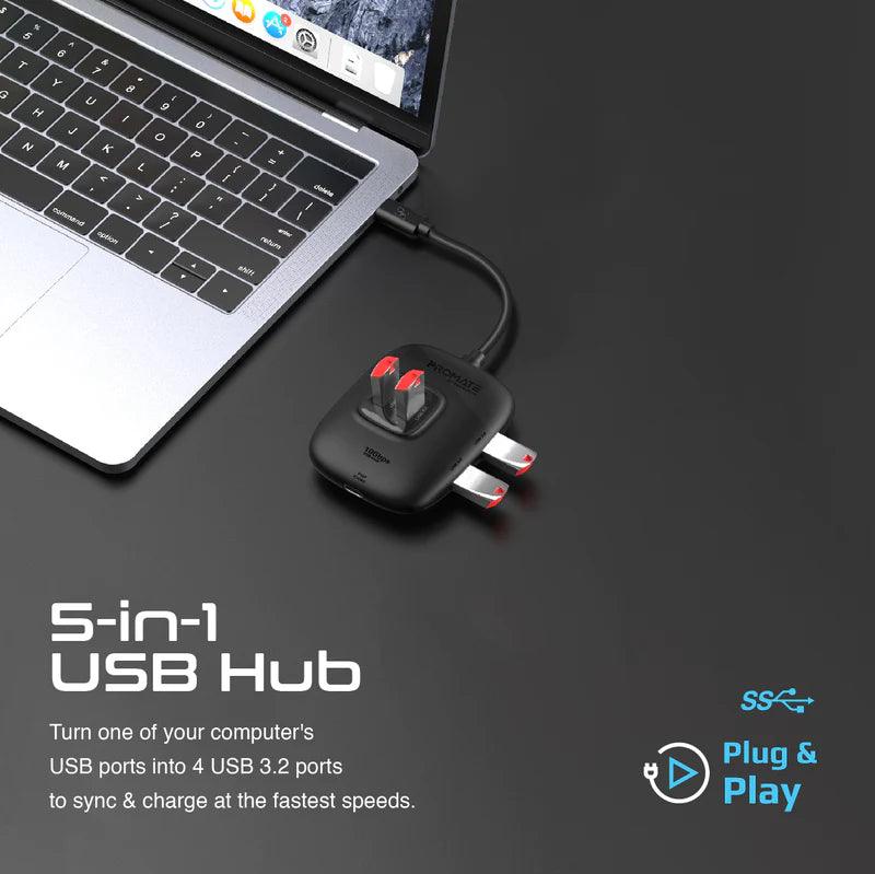 PROMATE SnapHub 4 10Gbps Ultra Fast USB Hub