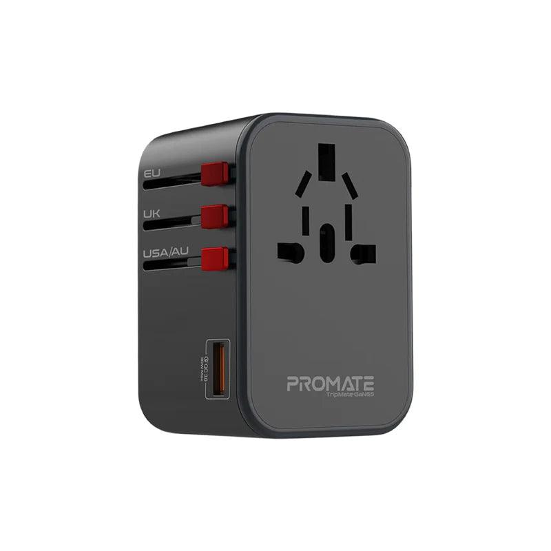 PROMATE TripMate GaN65 65W GaNFast Travel Adapter - Black