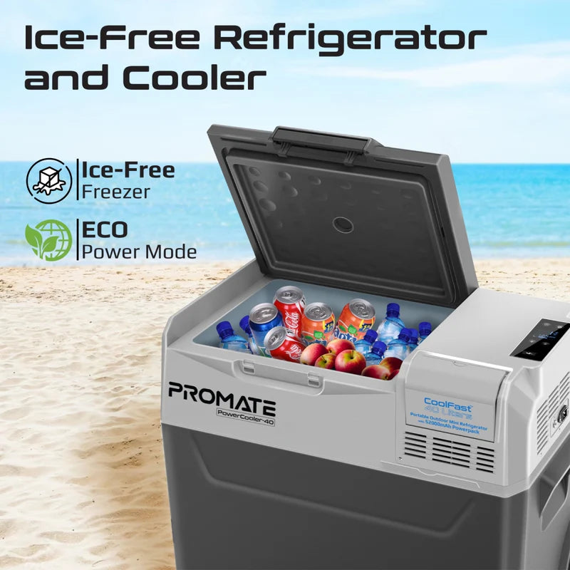 ثلاجة محمولة Promate PowerCooler-40 40 لتر مع باورباك