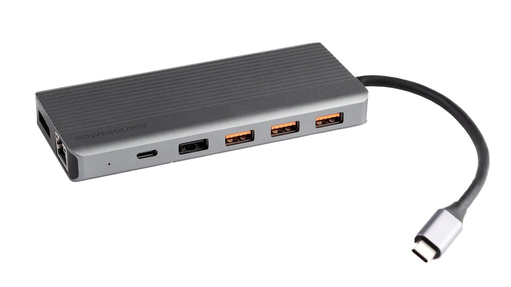 Powerology 13-in-1 USB-C Hub with 4K HDMI, 100W PD & Ethernet