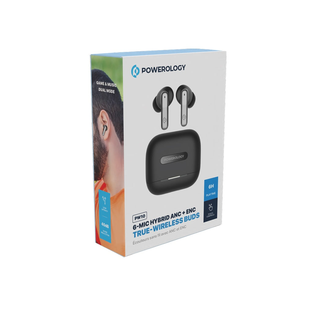 Powerology 6 Mic ANC + ENC True Wireless Earbuds