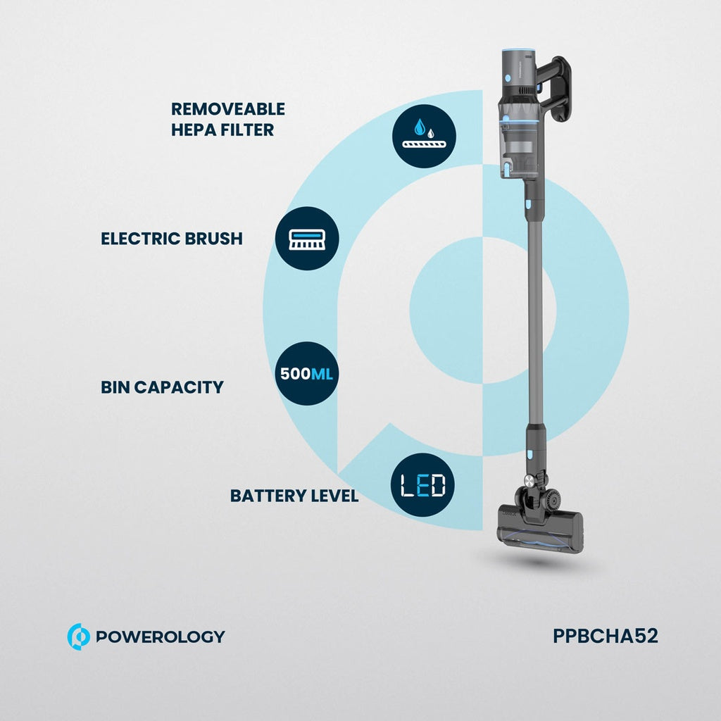 Powerology Cordless Stick Vacuum Cleaner – Black