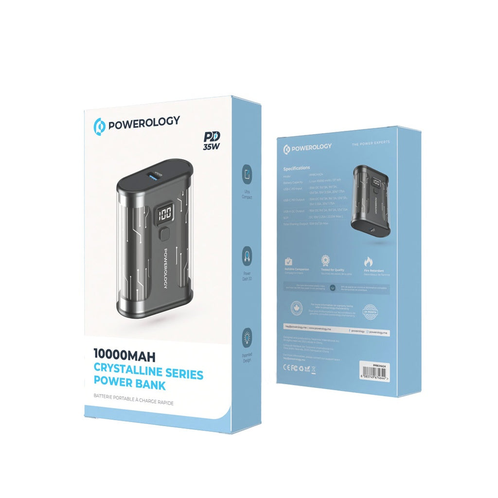 باور بانك Powerology Crystalline 10000mAh شحن سريع 35W