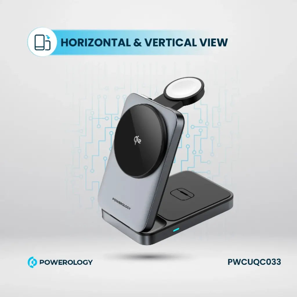 Powerology Qi2 Multi-Device Fast Charging Hub – Black