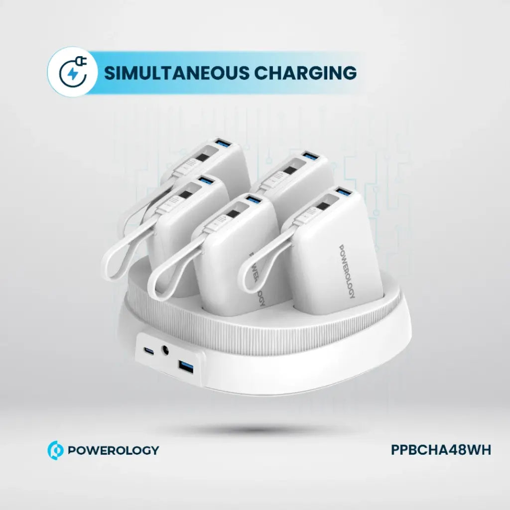 Powerology ×5 10000mAh Power Bank Station | 20W Fast Charging