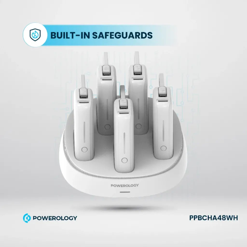 Powerology ×5 10000mAh Power Bank Station | 20W Fast Charging