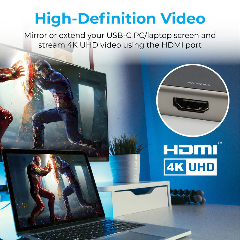 وصلة USB-C متعددة 9-في-1 Promate PrimeHub-Go