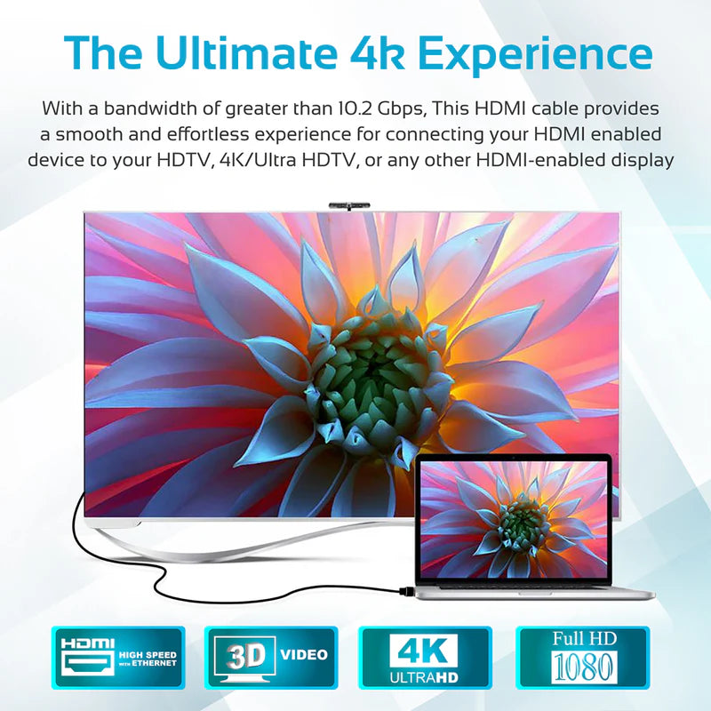 كيبل HDMI بزاوية 90° 4K Promate ProLink4K1 بطول 5م