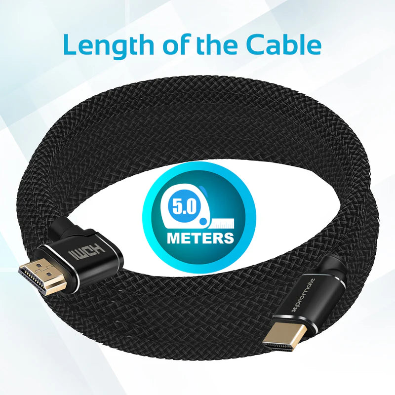 كيبل HDMI بزاوية 90° 4K Promate ProLink4K1 بطول 5م