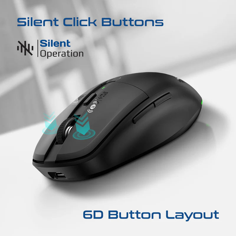 ماوس لاسلكي Promate Flixi ثنائي الوضع مع بطارية قابلة للشحن