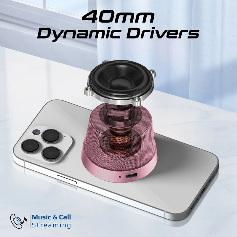 Promate Punch High-Fidelity Mini Bluetooth Speaker with MagSafe Compatible Base