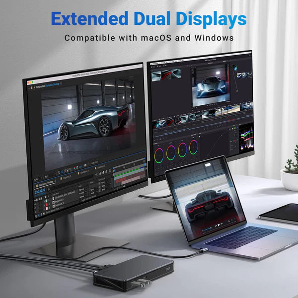 محول UGREEN 9 في 1 HDMI بدقة 4K وقاعدة توصيل عالمية