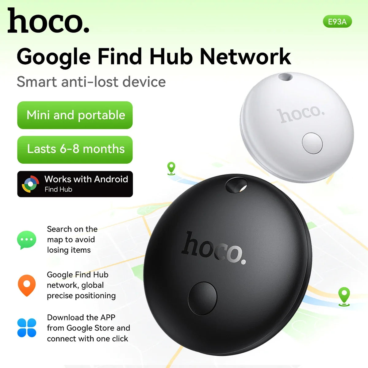 HOCO E93A Smart Tracker for Android – Google Find My Device Compatible