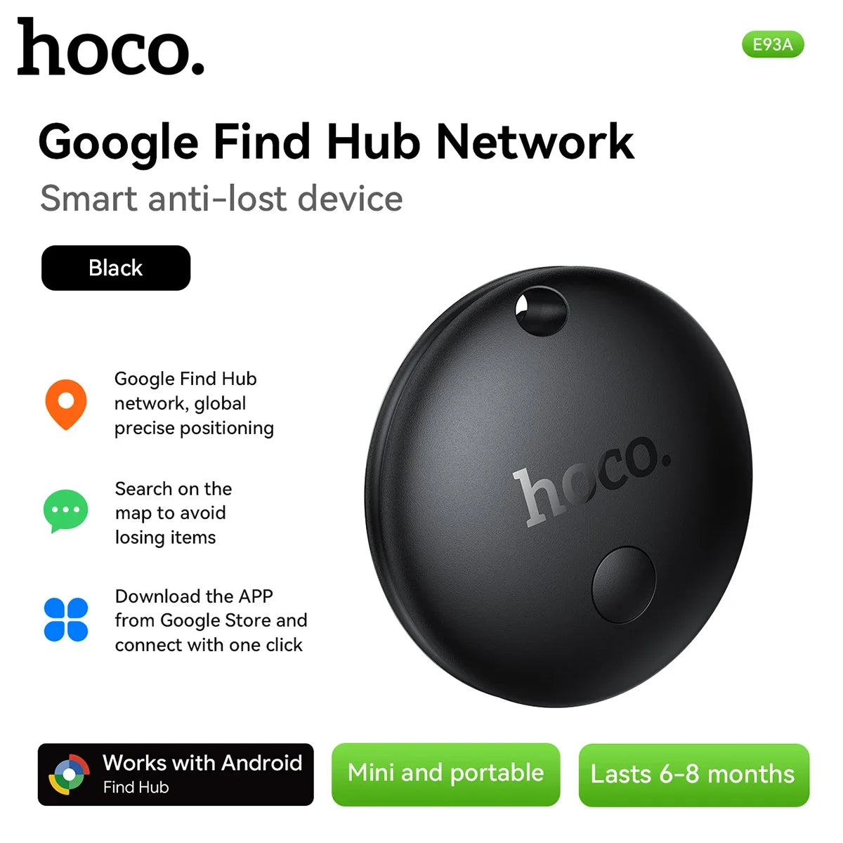 HOCO E93A Smart Tracker for Android – Google Find My Device Compatible