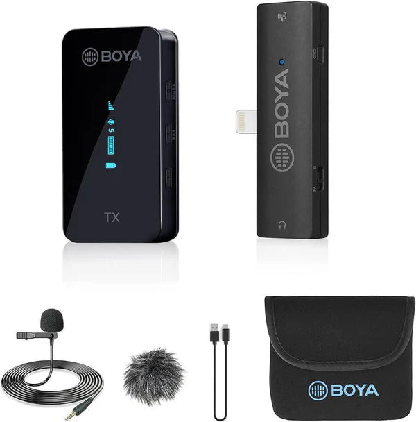 مايك BOYA BY-XM6-S3 لاسلكي مزدوج احترافي بتردد 2.4GHz