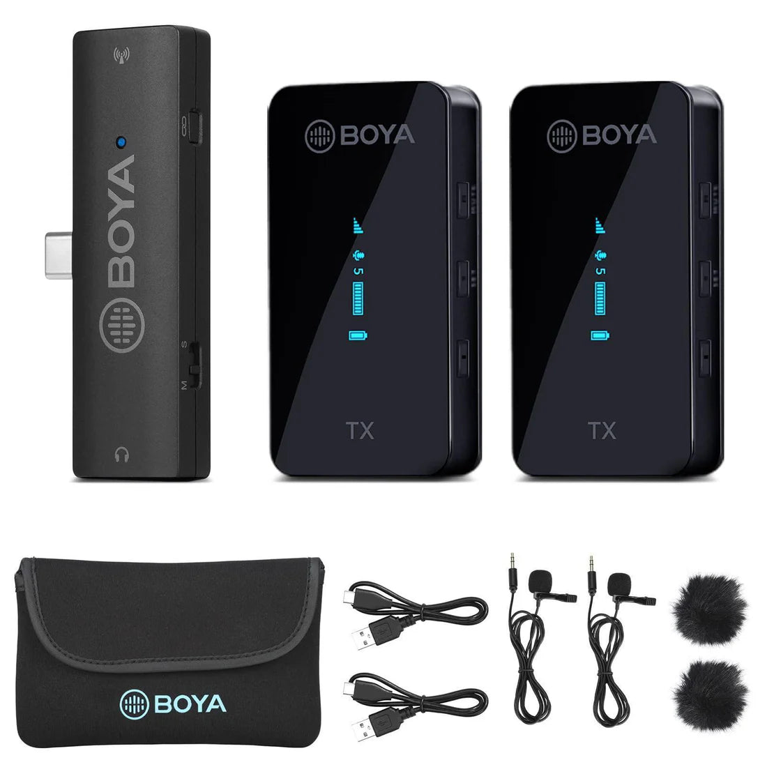 مايك BOYA BY-XM6-S6 لاسلكي مزدوج Type-C + 3.5mm