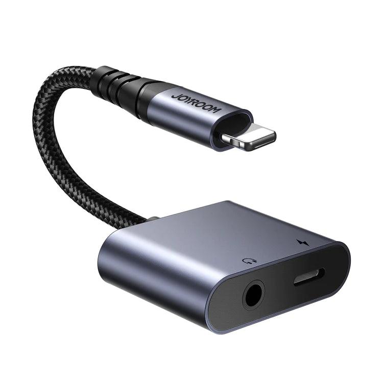 Joyroom Audio-Transfer Series 2-in-1 Audio Adapter (Lightning to 3.5mm+Lightning)-Black (Call Version)