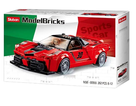 Sluban Italian Super Car Red M38-B0955 - 262 Pieces Building Set