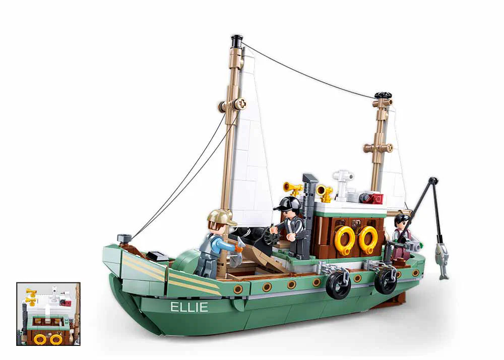 مجموعة بناء Sluban Fishing Boat - 1119 قطعة