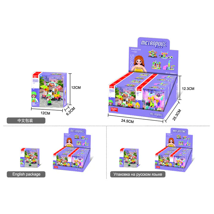 Sluban - Metropolis Entertainment 4 Types 8 in a Box | Set M38-B1329