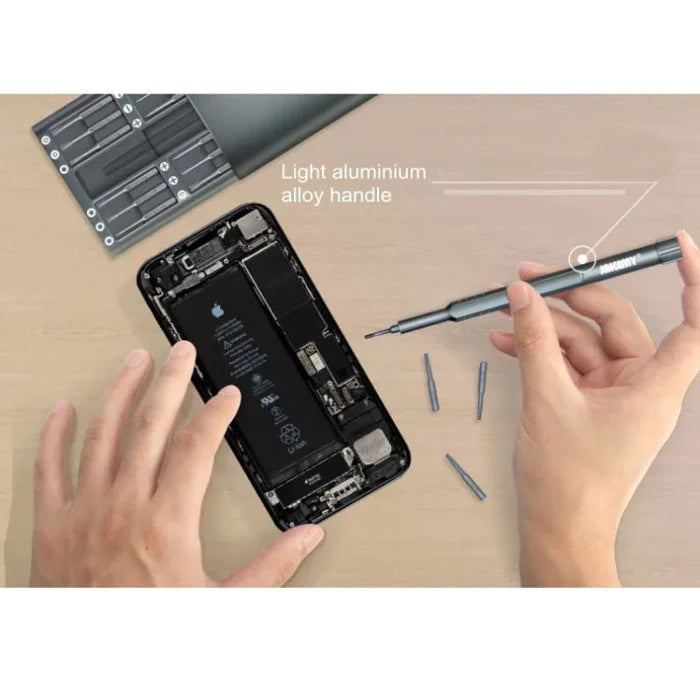 مجموعة مفكات براغي مغناطيسية دقيقة 24 في 1 من JAKEMY مع رؤوس مثقاب للبراغي ذات الثقوب العميقة