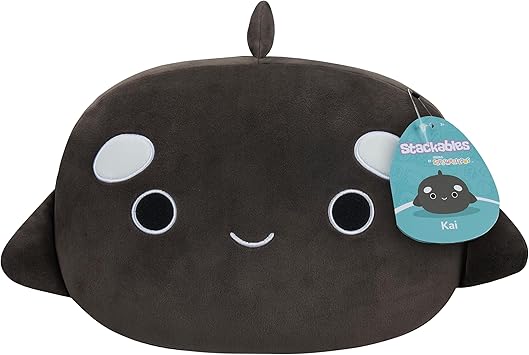 SQUISHMALLOWS MEDIUM PLUSH 12 INCH STACKABLE KAI ORCA - Black