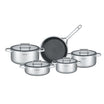 Arshia 9-Piece 18/10 Stainless Steel Cookware Set with Metal Lids
