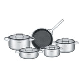 Arshia 9-Piece 18/10 Stainless Steel Cookware Set with Metal Lids