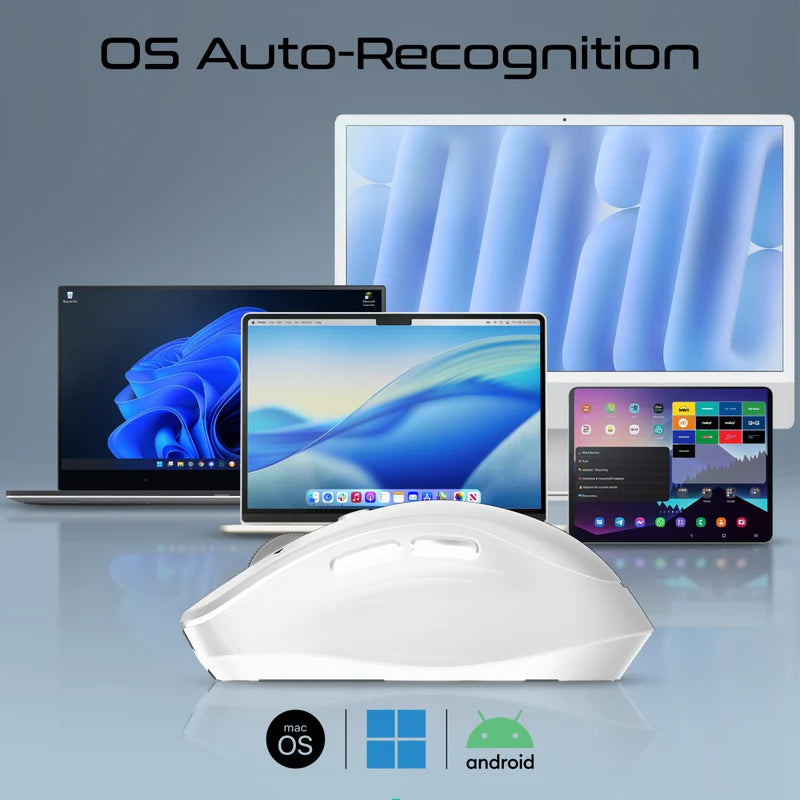 Promate SamoTri Tri-Connect Wireless Mouse with Rechargeable Battery, 2.4G and Dual BT Connectivity